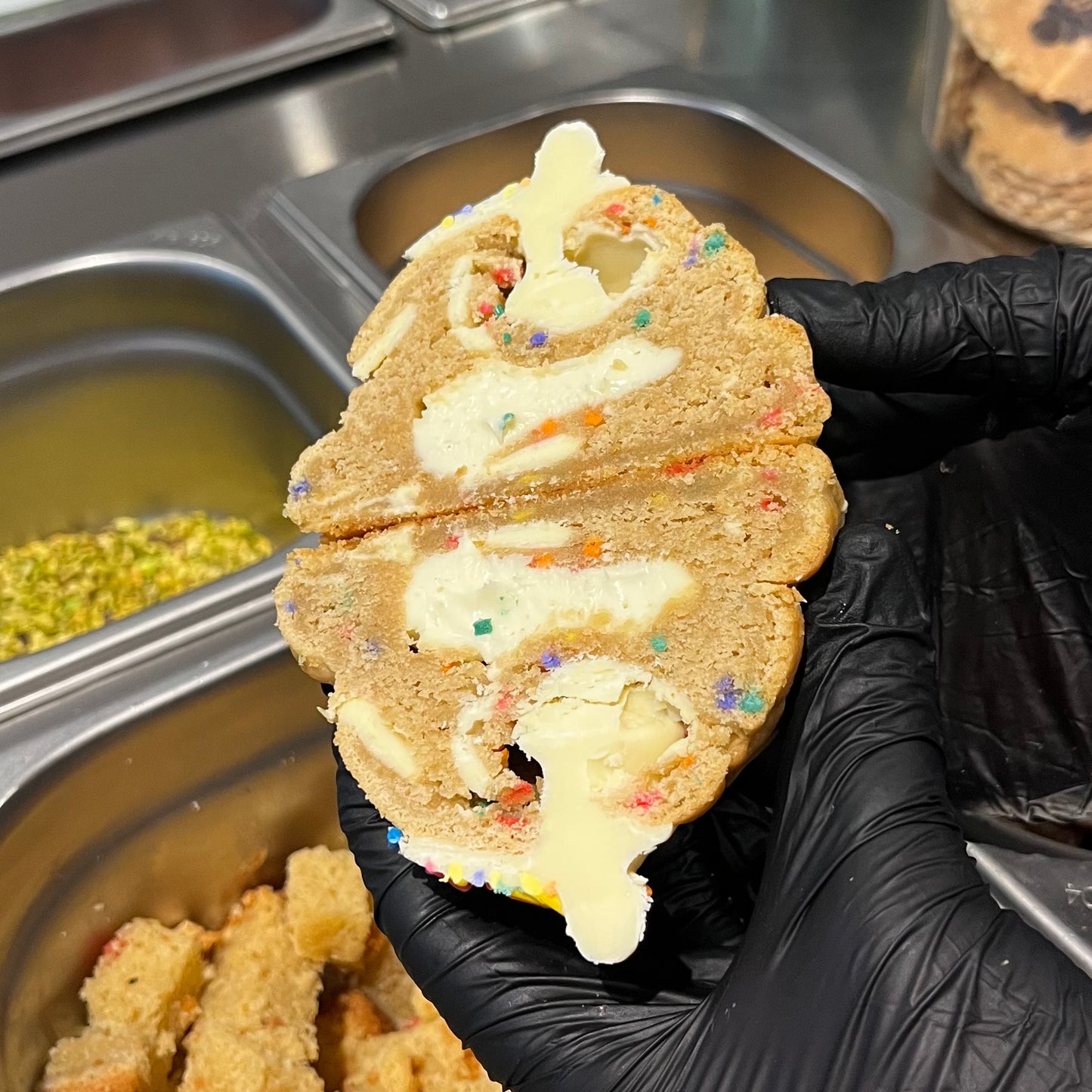 Birthday Cake Stuffed Cookie