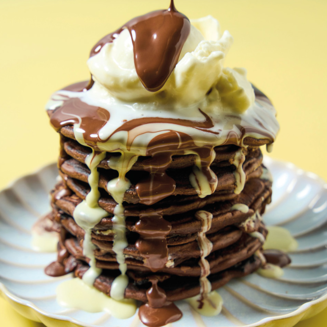 Triple Chocolate Pancake Stack Recipe - Digital Download