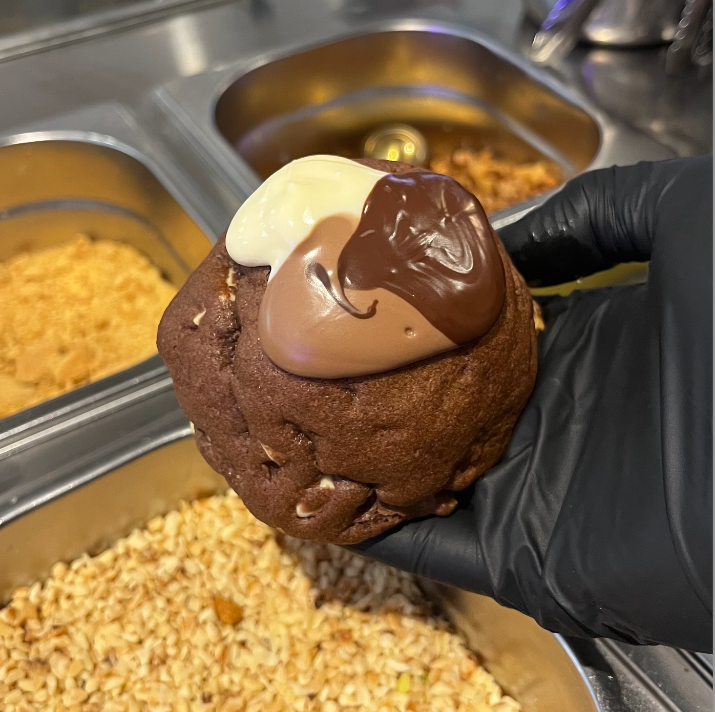 Triple Chocolate Stuffed Cookie