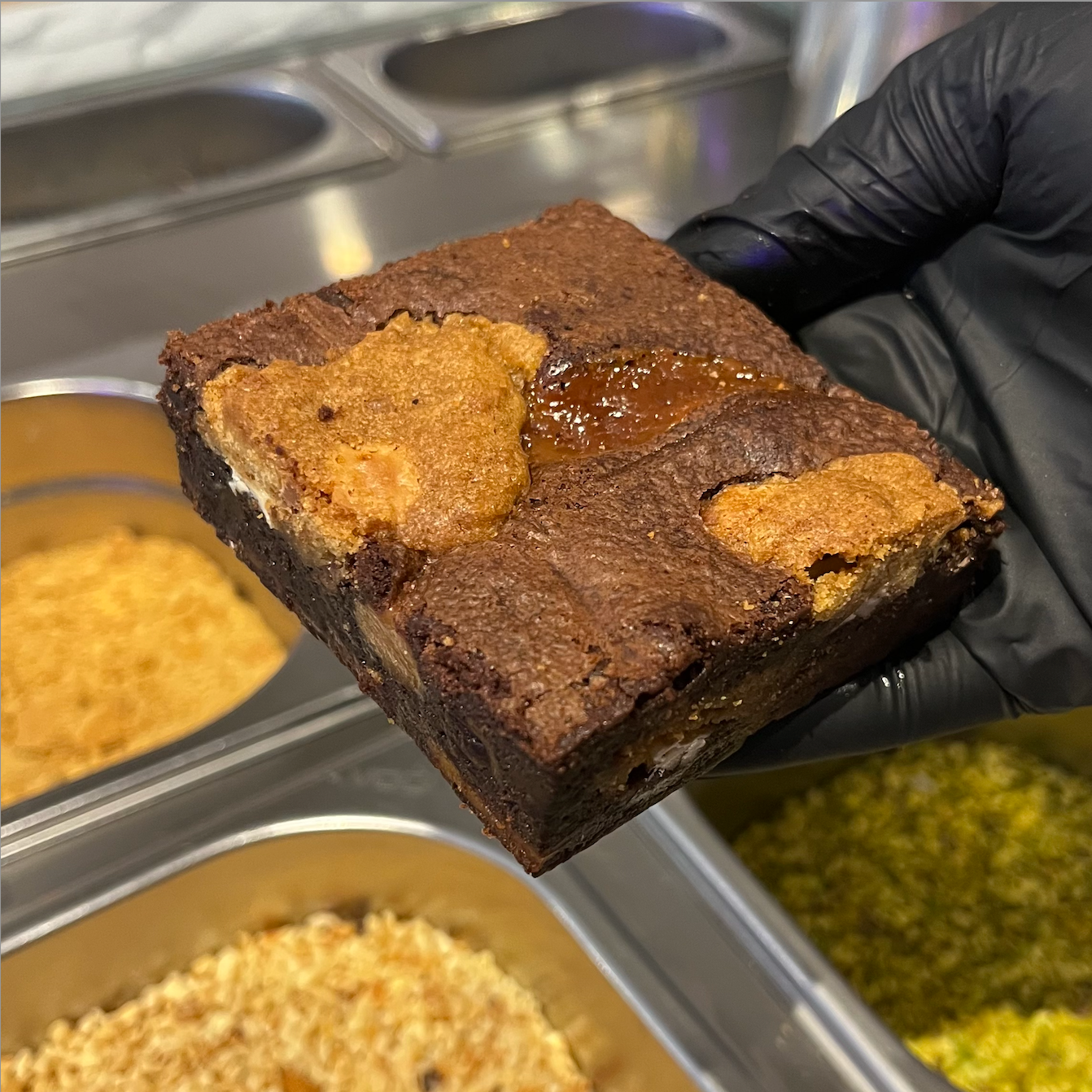 Caramel Cookie Dough Brownie