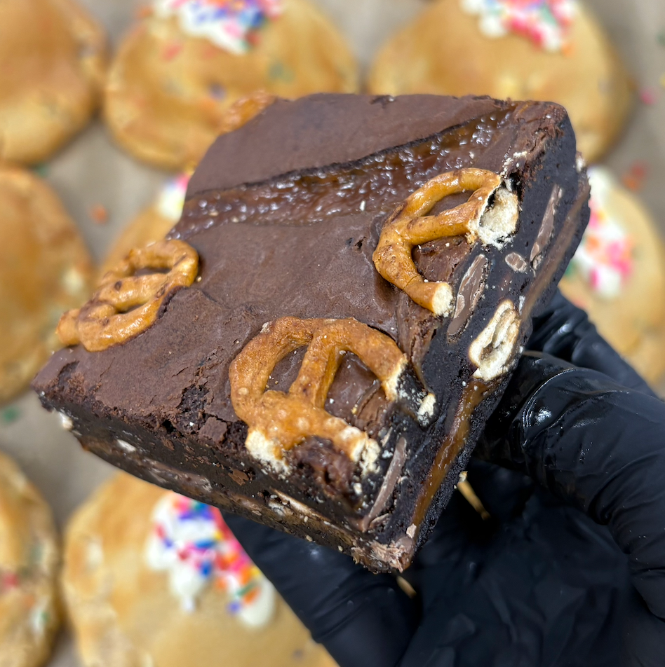 Salted Caramel Pretzel Brownie