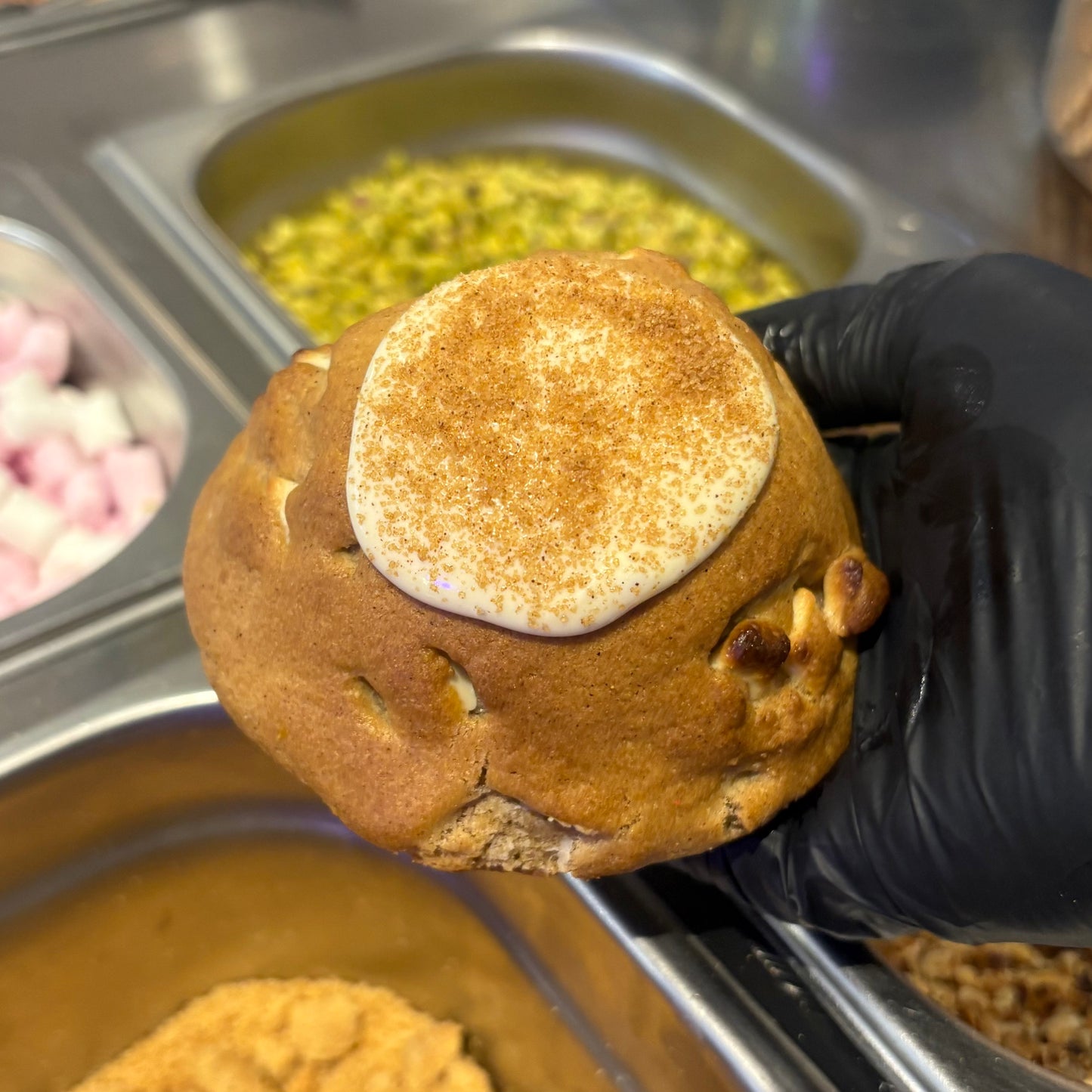 Cinnamon Swirl Stuffed Cookie