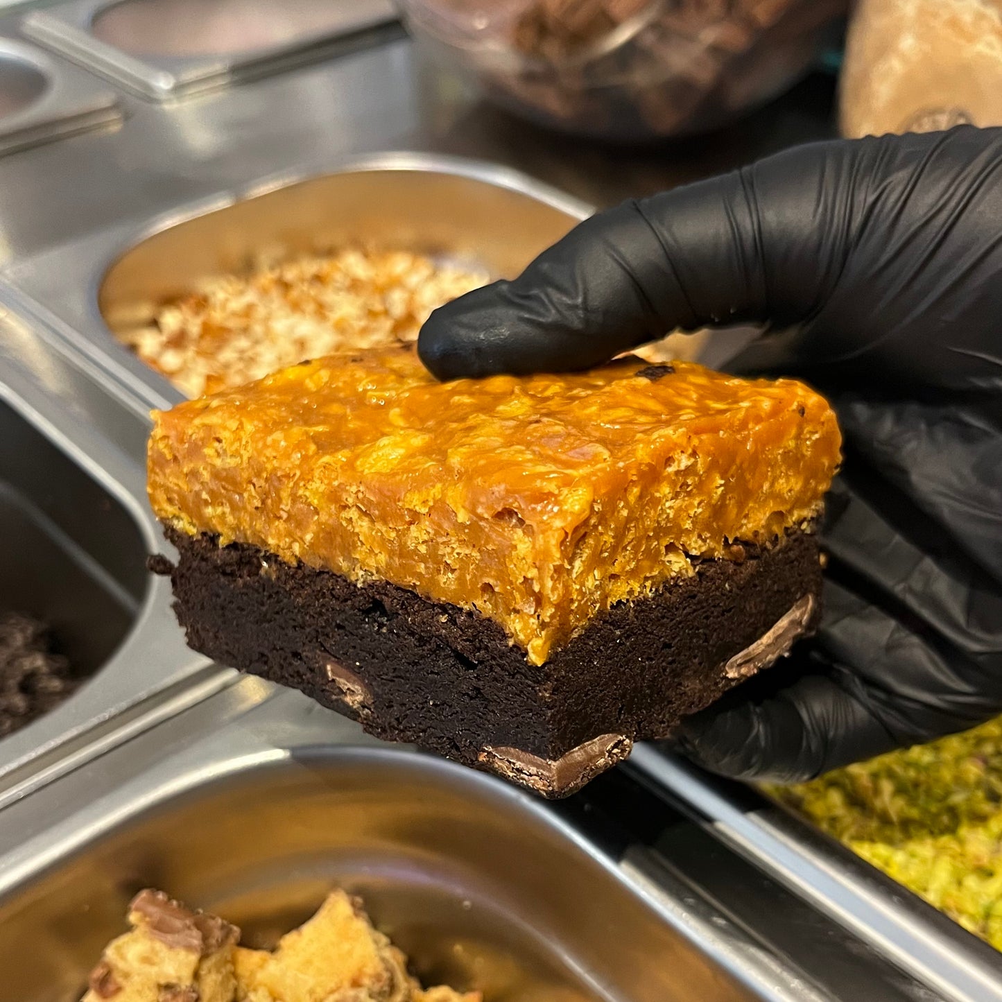 Caramel Cornflake Brownie