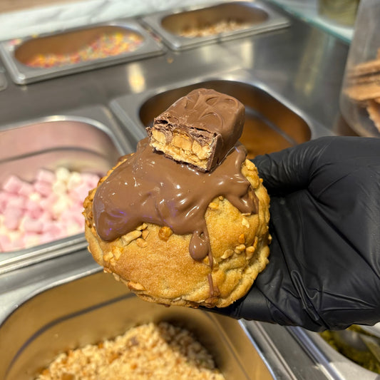Snickers Stuffed Cookie