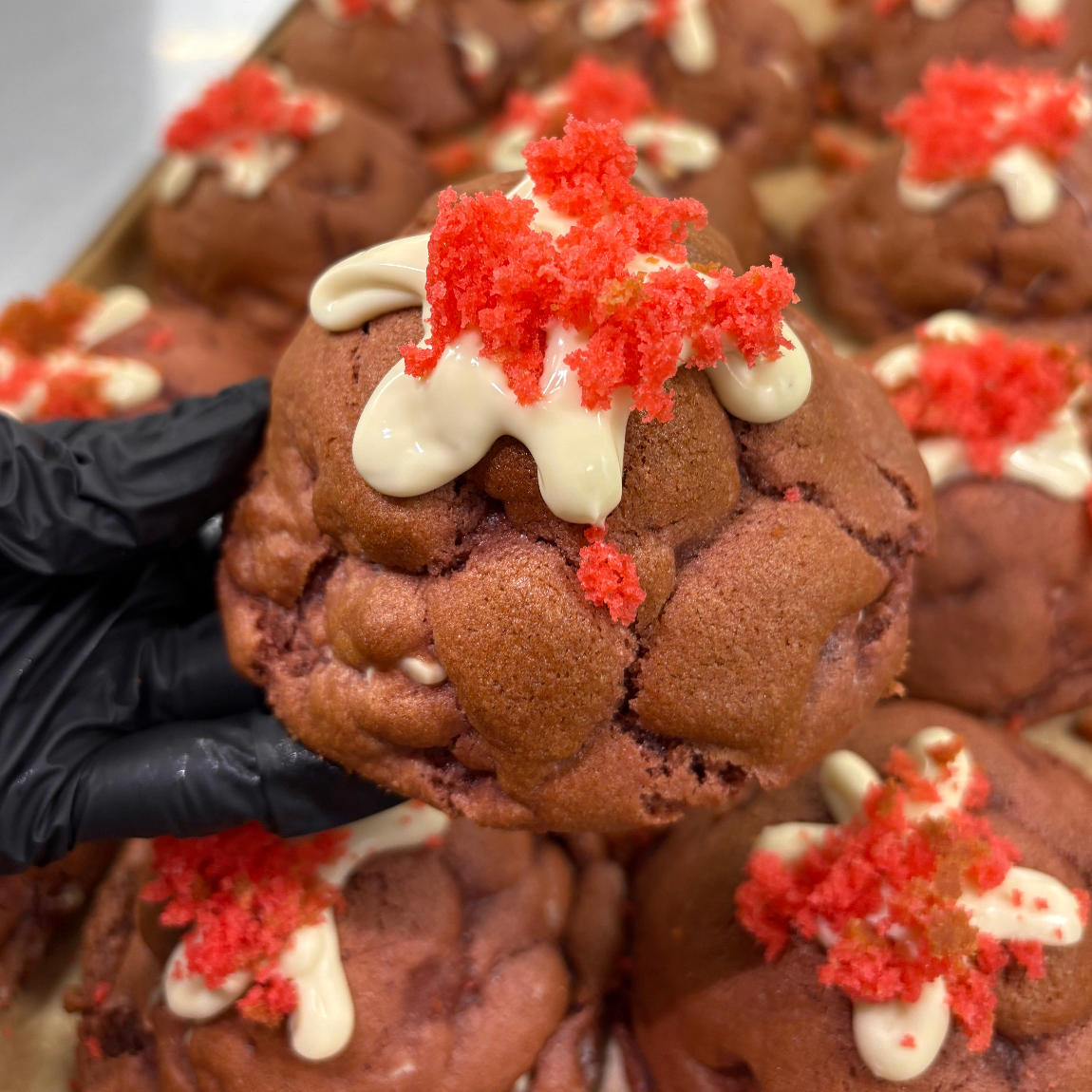 Red Velvet Stuffed Cookie
