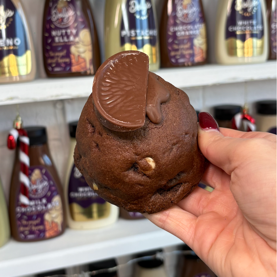 Triple Chocolate Orange Stuffed Cookie